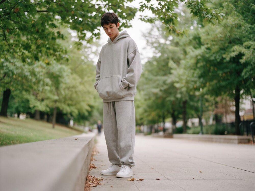 damskie szare dresy oversize