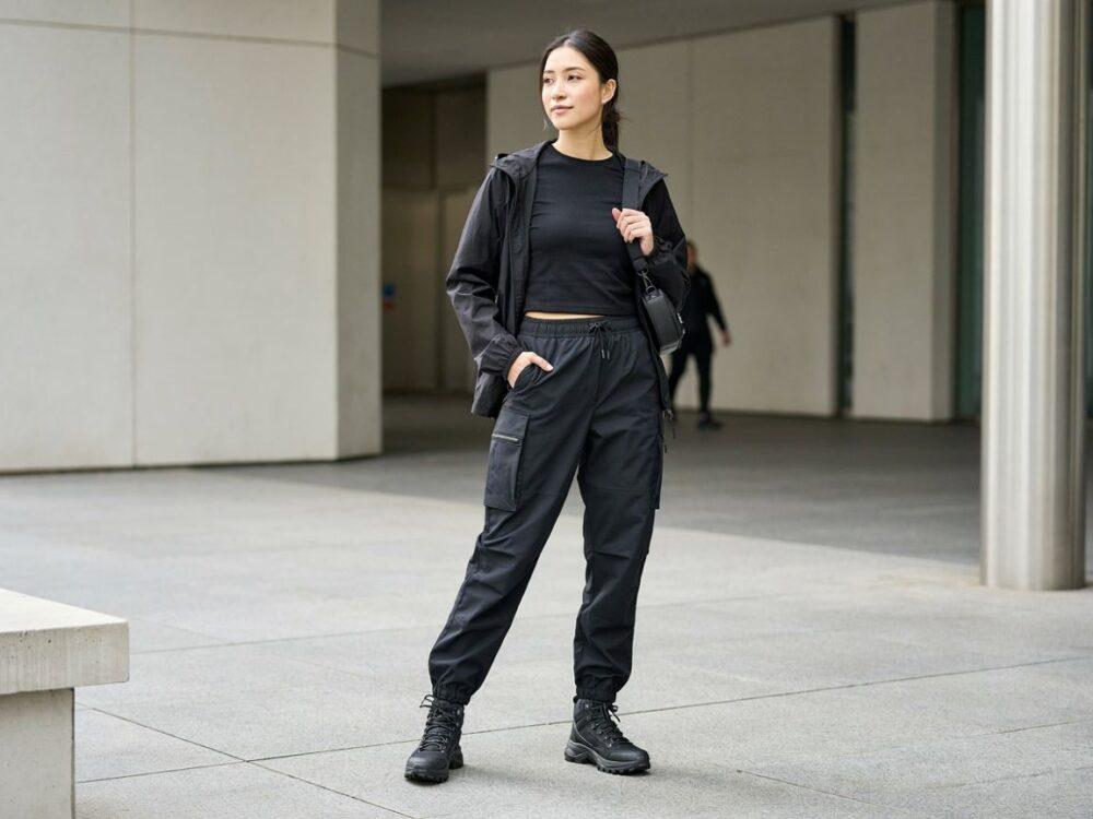 detal techniczny na spodniach techwear